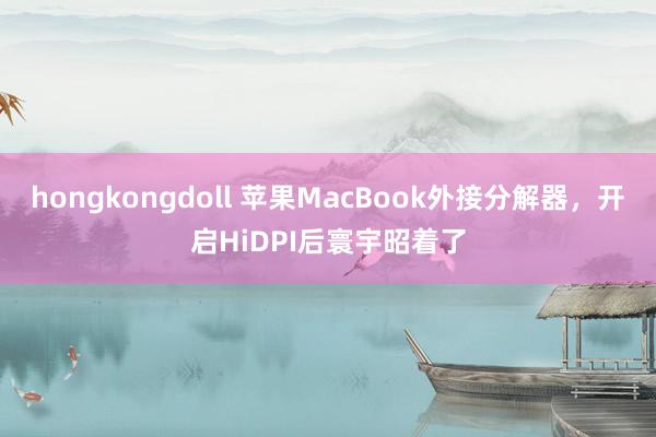 hongkongdoll 苹果MacBook外接分解器，开启HiDPI后寰宇昭着了