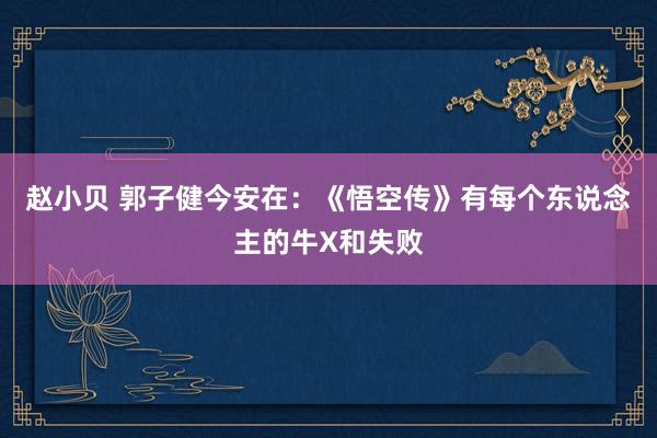 赵小贝 郭子健今安在：《悟空传》有每个东说念主的牛X和失败